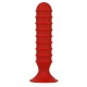 MENZSTUFF RIBBED TORPEDO PLUG 6INCH RED 