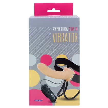 REALISTIC HOLLOW STRAP ON VIBRATOR 8INCH REALISTIC HOLLOW STRAP ON VIBRATOR 8INCH