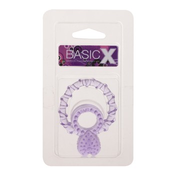 BasicX TPR anel duplo penis purple 1 BasicX TPR anel duplo penis purple 1