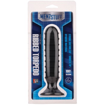 Plug Anal Ribbed Torpedo Menzstuff 13cm Preto