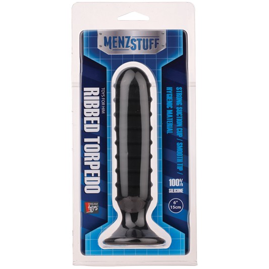 Plug Anal Ribbed Torpedo Menzstuff 13cm Preto